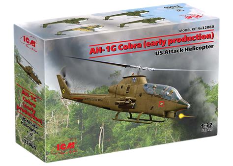 1/32 Plastic Model Kit AH-1G Cobra, US Attack Helicopter ICM 32060 ...