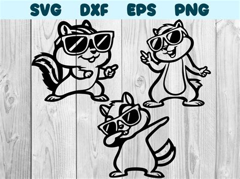 Chipmunk Dancing With Glasses Svg Chipmunk Dance Png Dancing Chipmunk