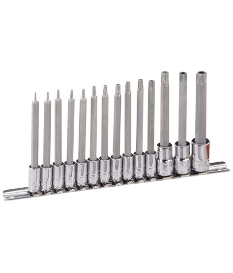 Piece Dr Star Bit Socket Set Long Genius