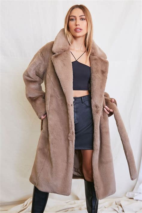 Faux Fur Longline Coat