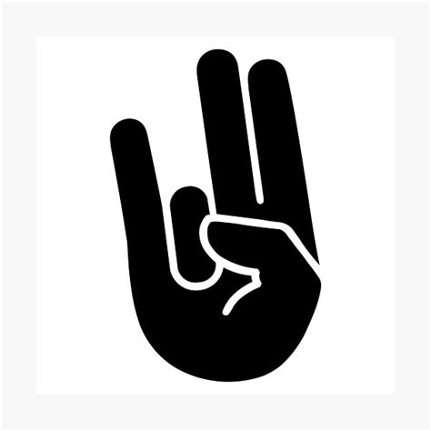 shocker emoji hand sign black photographic print  sale