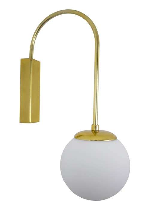 Lustre Arandela Bola Cm Globo Dourado Polido Iluminamundo