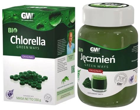 BIO CHLORELLA tabletki 330g JĘCZMIEŃ proszek 300g Green Ways