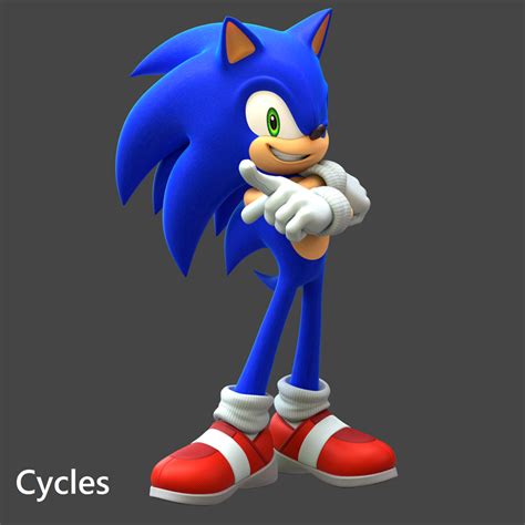 Sonic the Hedgehog (Custom) model & rig for Blender 3.0+ - DANCADA³ᴰ's ...