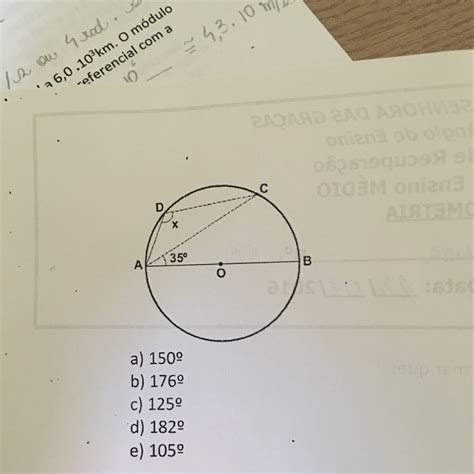 Na Figura Abaixo Ab O Di Metro Da Circunfer Ncia De Centro O