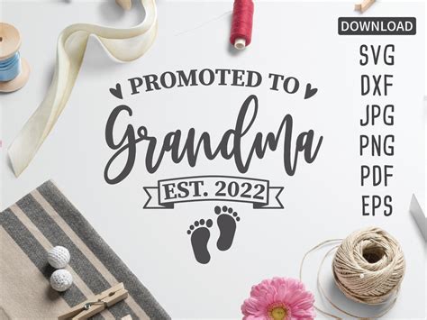 Promoted To Grandma Est 2022 Svg New Grandma Svg First Etsy