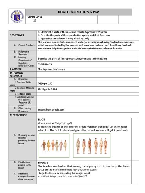 Detailed Science Lesson Plan Grade Level Pdf Lesson Plan Sex