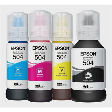 Kit 4 Refil Tinta T504 Epson L6161 L4150 L4160 L6191 L6171 Submarino