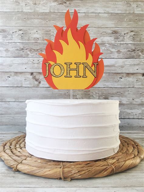 Fire Cake Topper Fire Flames Party Decorations Perfect For Etsy