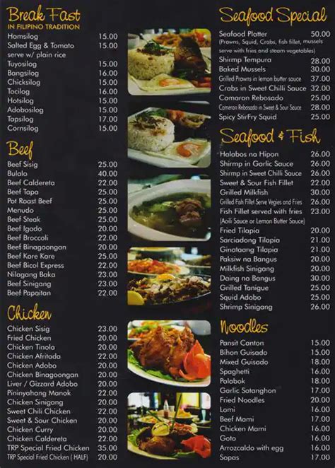 Catering Filipino Food Menu