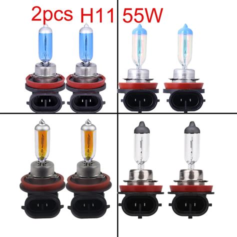 Pcs H W Super White Halogen Bulb Fog Lights K V Rainbow Blue