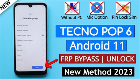 Tecno Pop Be Frp Bypass Unlock Google Account Lock Without Pc