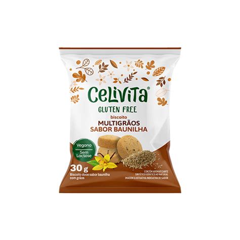 Biscoito Multigrãos de Baunilha Sem Glúten 30G Celivita Gluten Free