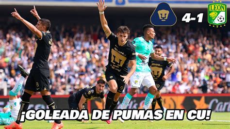 PUMAS GOLEA DE MANERA ESPECTACULAR A LEÓN LIGA MX CLAUSURA 2023 JORNADA