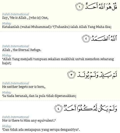 Maksud Surat Al Ikhlas Surat Al Ikhlas Ayat 1 4 Arab Latin Dan Arti Terjemahan Juz Amma