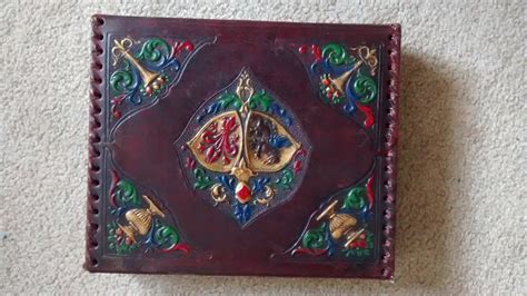 Vintage Genuine Red Leather Jewelry Box Lidded Box Ornamented Etsy