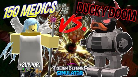 Can 150 Medics Take Down The Mecha Ducky Doom Tds Roblox Youtube