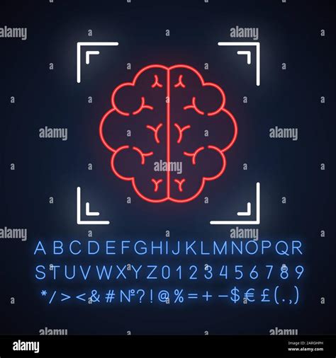 Icono De Luz De Ne N De Escaneo Cerebral Neuroimagen An Lisis De La