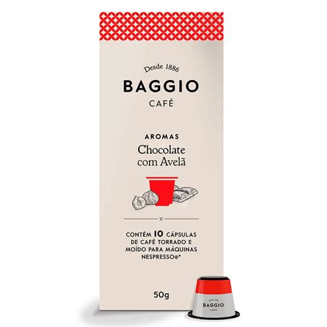 Café Em Cápsulas Chocolate Com Avelã Com 10 Unidades Baggio 50g Mambo