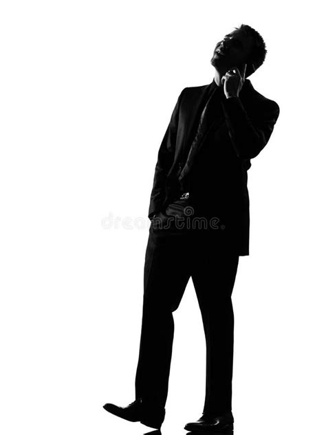 Silhouette Man On The Phone Stock Image - Image of communication ...