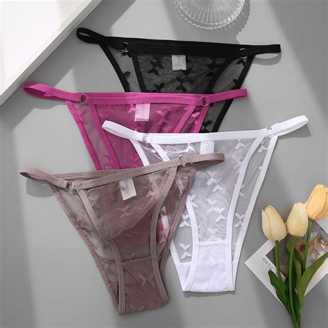 Kaufe Sexy Transparente Spitze Frauen H Schen Low Taille Slips