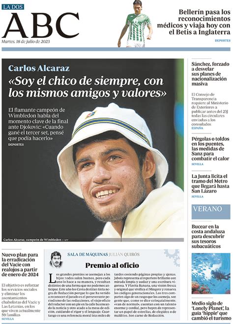 ABC de Sevilla on Twitter Buenos días Esta es la portada de ABC de