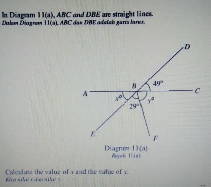 Solved In Diagram 11 A ABC And DBE Are Straight Lines Dalam Diagram