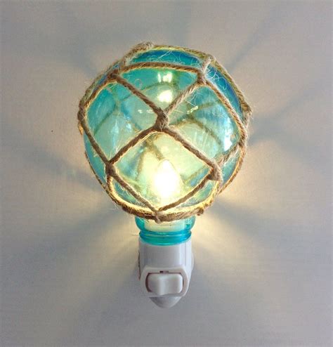 Glass Float Nightlight Beach House Decor Beach Cottage Decor Glass Floats