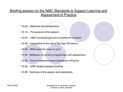 Ppt Briefing Session On The Nmc Standards To Support Learning And