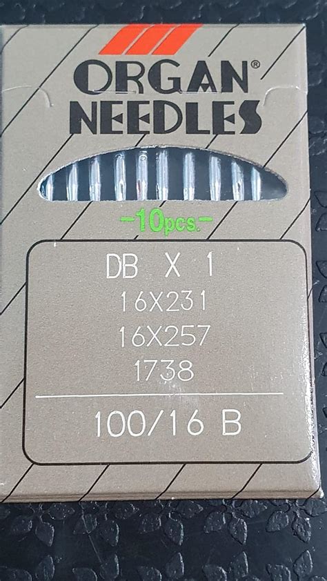 Organ Industrial Sewing Machine Needles 16x231 DBX1 1738 10 In Pkt Size