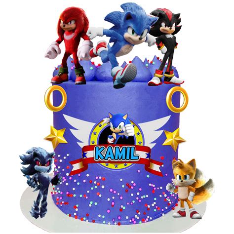 Op Atek Na Tort Sonic Postacie Szt Imi Napis Zestaw Postaci