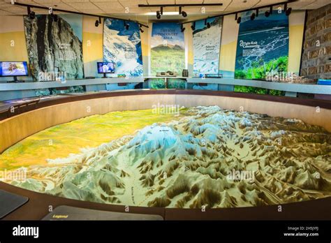 Mount Denali Mckinley Topographic Map Displayed Inside The Eielson