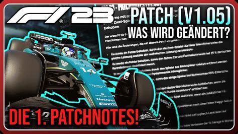 F1 23 PATCHNOTES 1 05 IST LIVE ADÈ KINDERKRANKHEITEN