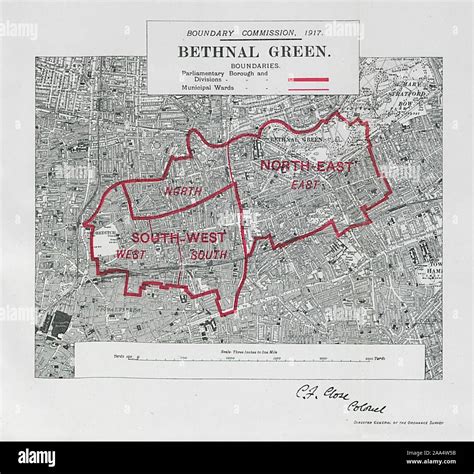 bethnal green parliamentary borough shoreditch boundary commission  map stock photo alamy