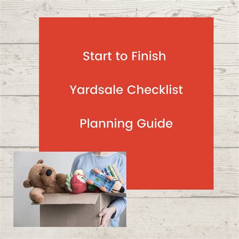 Yardsale Checklist Garage Sale Checklist Yard Sale Planning Printable