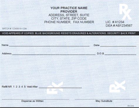 Tamper Resistant Prescription Pads 2 Part Rx Pads