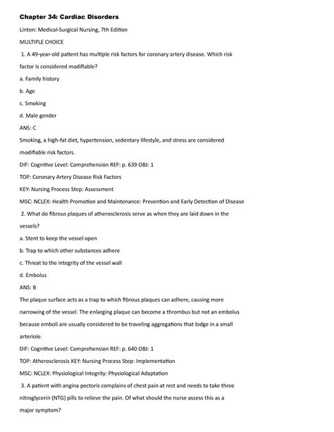 Chapter 34 Cardiac Disorder Chapter 34 Cardiac Disorders Linton