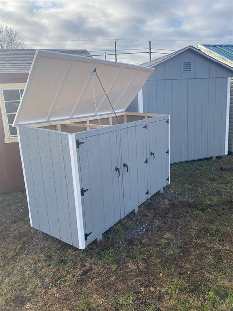 In Stock Product 3 Can Jumbo Trash Can Shed W Pvc Lid Gray