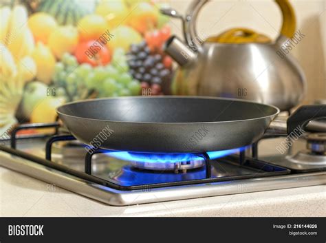 Frying Pan On Stove Image Photo Free Trial Bigstock