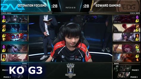 EDG Vs DFM Game 3 Knockout Play In Stage S8 LoL Worlds 2018 Edward