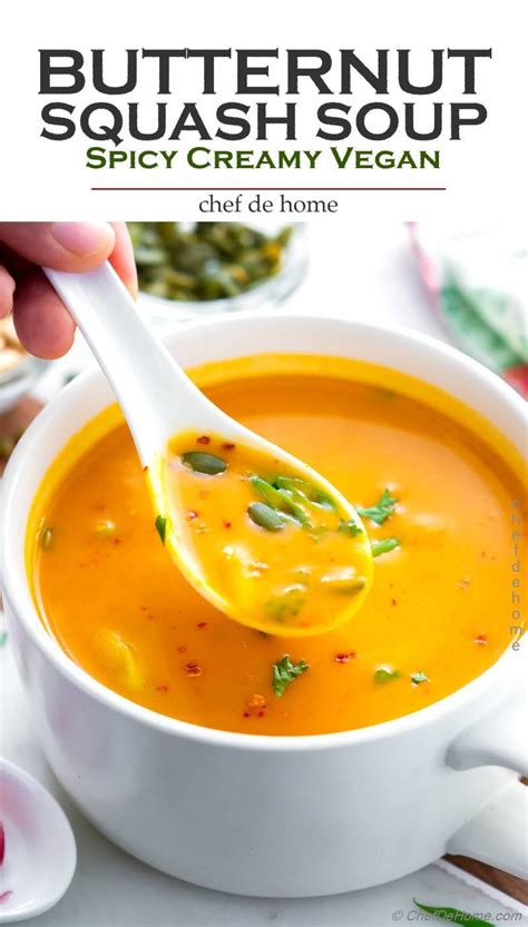 Thai Butternut Squash Soup With Coconut Milk Creamy Spicy Recipe