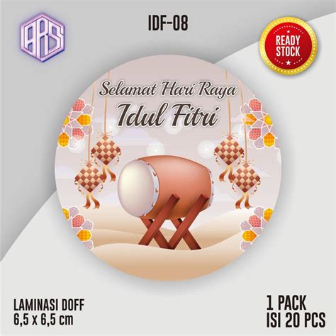 Jual 20PCS Sticker Bulat Idul Fitri Sticker Lebaran Ramadan Cookies