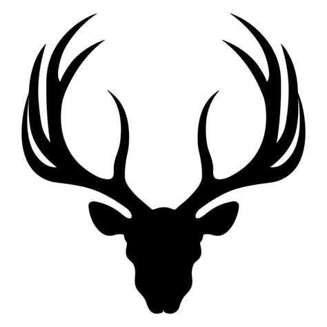 Deer Antler Silhouette Vector Icon Isolated On A White Background