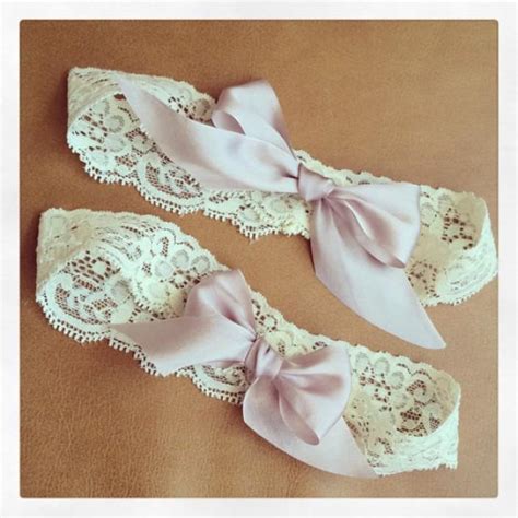 Ivory Lace Garter Blush Pink Bows Garter Set Wedding Garter