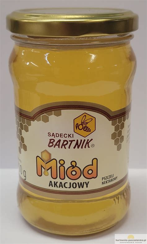 Miód akacjowy 400 g Bartnik hurtownia pszczelarska pl Pasieka Sp zo o