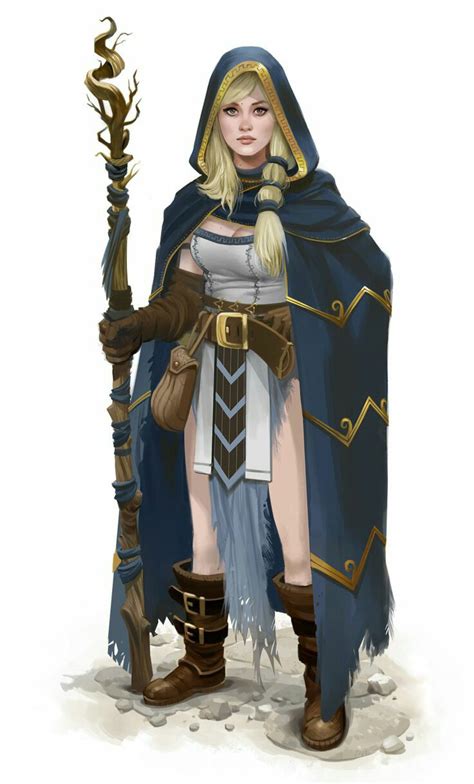 Cloaked Female Druid Pathfinder Pfrpg Dnd Dandd D20 Fantasy Fantasy