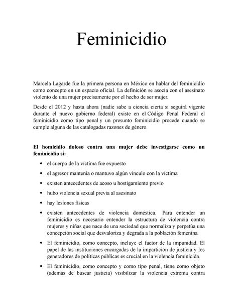 Feminicidio Feminicidio Marcela Lagarde Fue La Primera Persona En