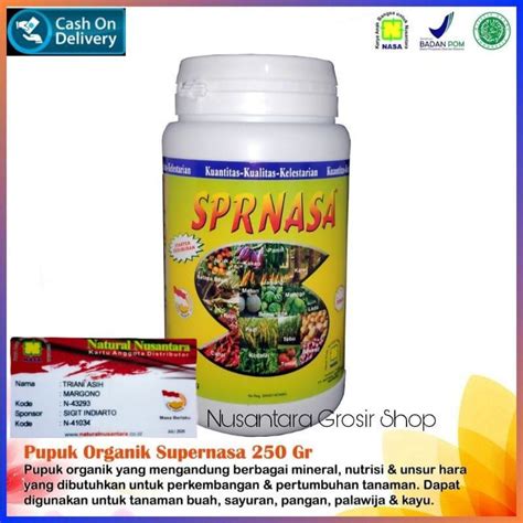 Jual PUPUK ORGANIK PENYUBUR TANAMAN Supernasa Kecil SPRK Nasa 250 Gr