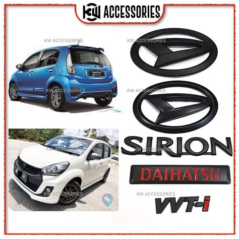 Myvi Daihatsu Sirion Logo Matte Black Silver For Perodua Myvi Lagi Best