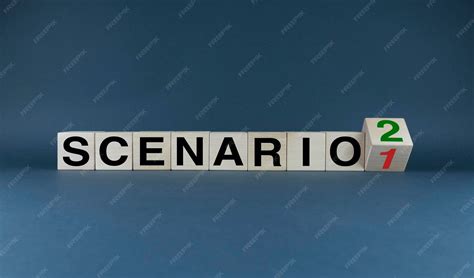 premium photo scenario   scenario  cubes form  words scenario